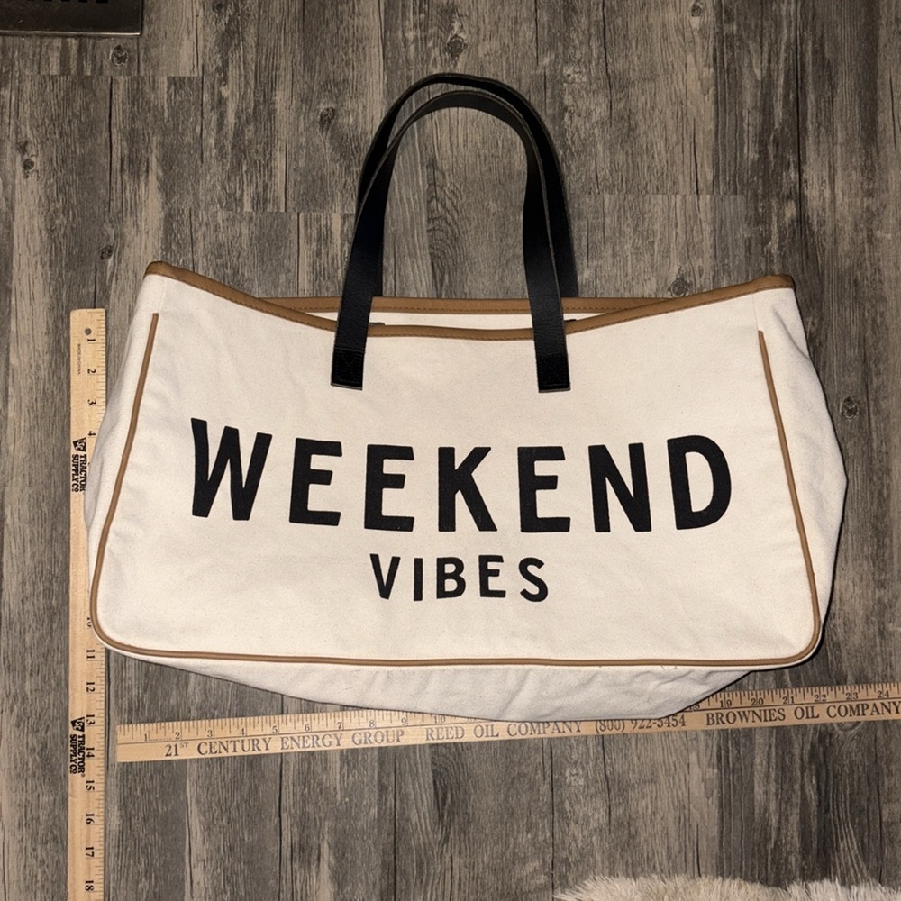 Santa Barbara Canvas Tote Weekend Vibes - Picture 3 of 5